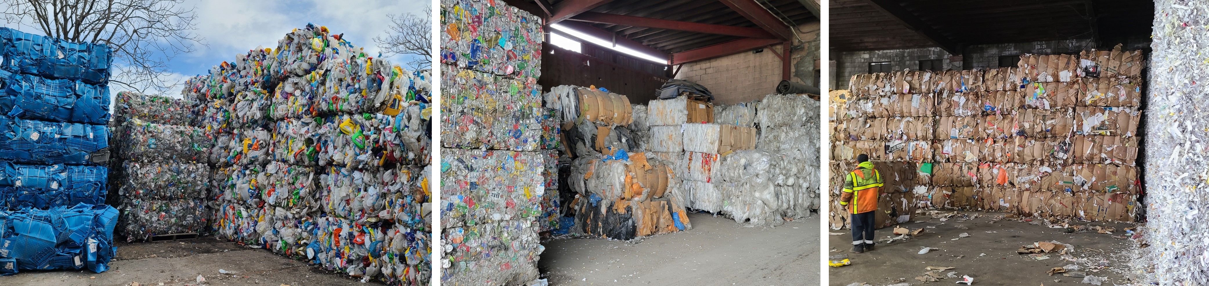 Sorted and baled recycling