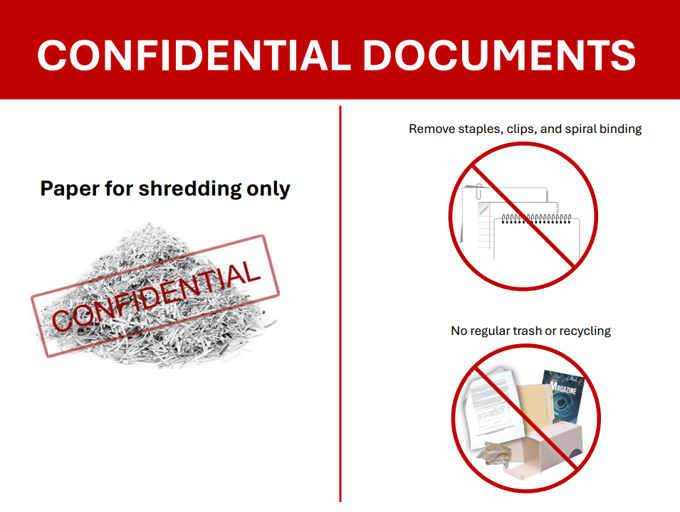 Confidential documnet bin sign
